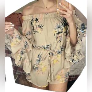 Hint of Blush | Across the Shoulder Romper